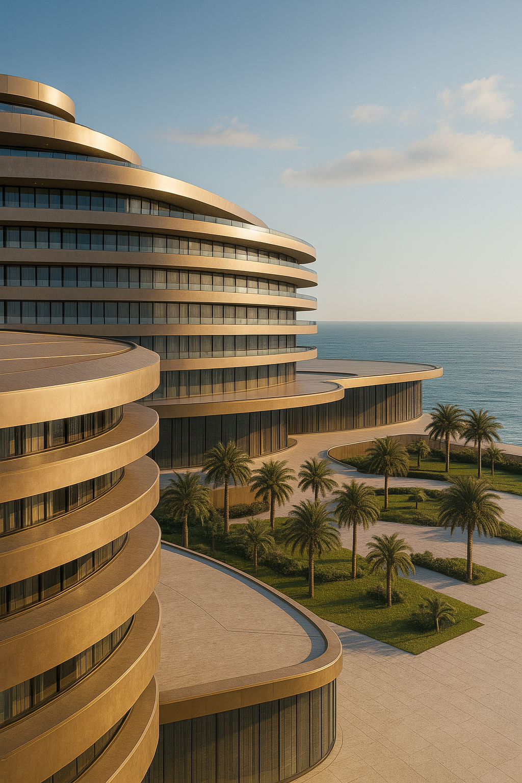 Atlas floating city modern architecture and business district